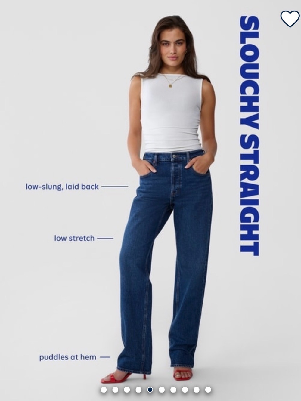 Old Navy Women's Dark Blue Slouchy Straight Jeans